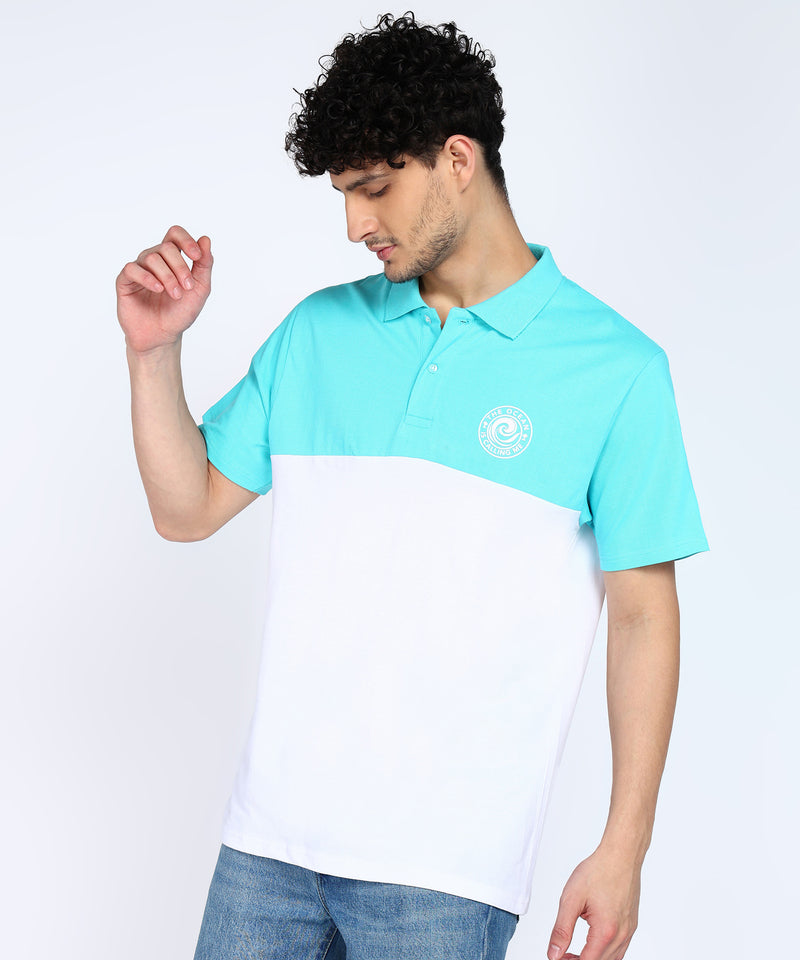 Must-Have Color-Blocked Men's Polo T-Shirt- Cotton Pique