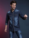 Campus Sutra Clara Sweep Men Solid Stylish New Trends Casual Spread Denim Shirt