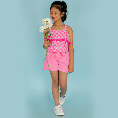 Lil Drama Girls Top With Shorts Set