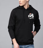 Manlino Tempted Mens Black Regular Fit Hooded Neck Graphic Printed Hoody