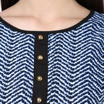 Pannkh Women's Blue Buttoned Crop Top