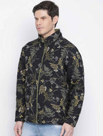 Sallin Black Tropical Printed Reversible Quilted Mens Jacket
