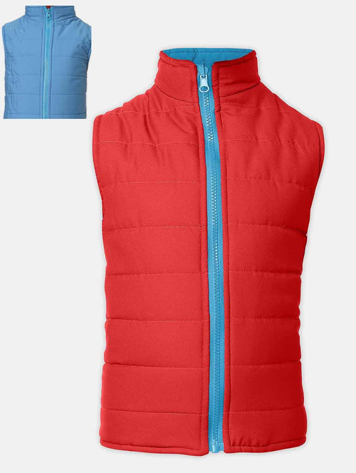 Hunky Solid Smart Red Reversible Quilted Boy Jacket