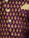 BownBee Boys Festive Wear Jacquard Full Sleeve Sherwani with Dhoti - Purple