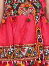 BownBee Navratri Embroidered kediya with Dhoti and Cap for Boys- pink