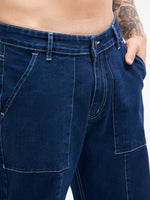 Men Navy Relax Fit Jeans