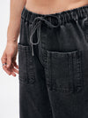 Men Black Front Zipper Baggy Fit Jeans