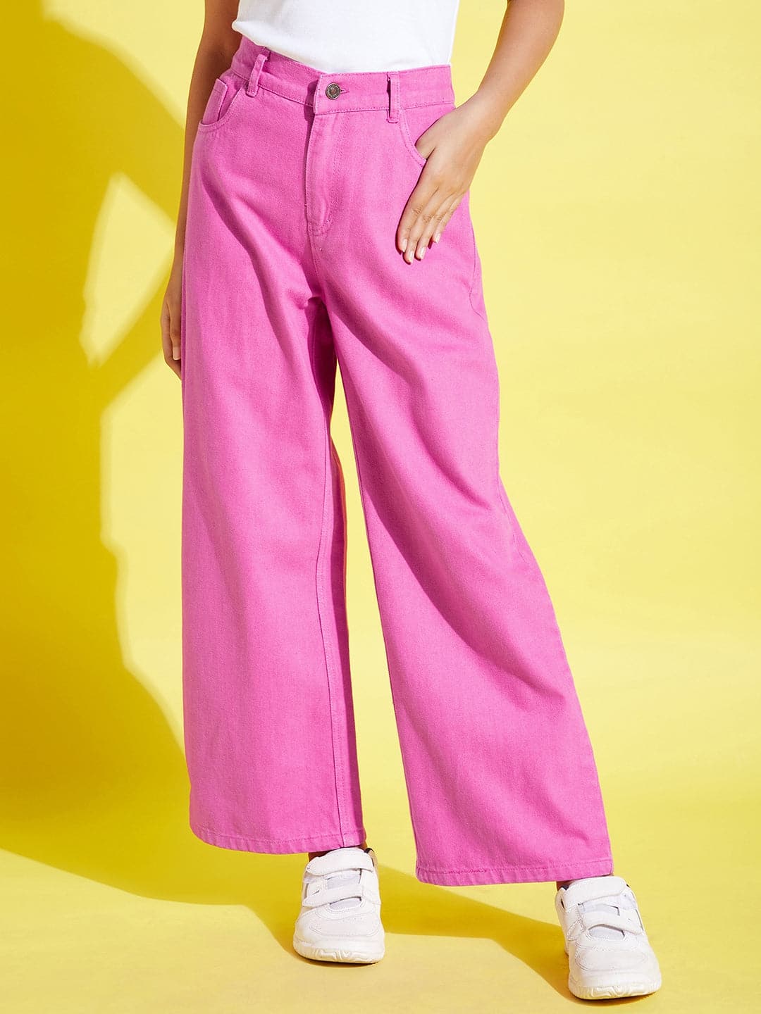 Wholesale Girls Pink Denim Straight Jeans – Tradyl