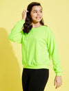 Girls Neon Green Terry Sweatshirt