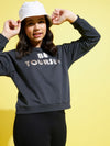 Girls Navy Terry Be-Yourself Sweatshirt