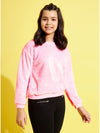 Girls Pink Fur Sweatshirt