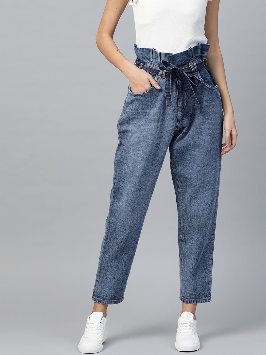 Wholesale Blue Paper Bag Waist Jeans – Tradyl