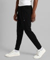 Men's Black Solid Regular Fit Trackpants