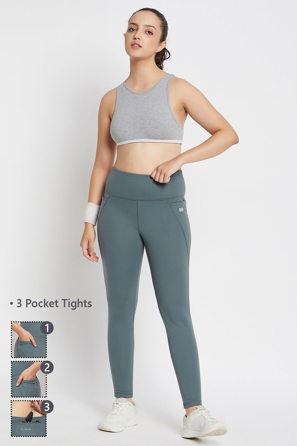 Buy Clovia Easy Movement Skin Fit Pants - Grey at Rs.637 online