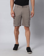 Solid Stretchable Shorts with 6 pockets-Grey