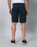 Solid Stretchable Shorts with 6 pockets-Blue