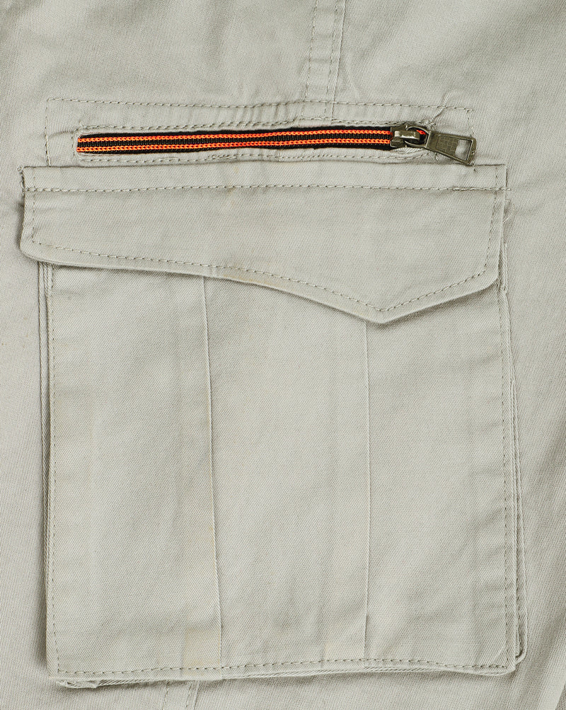 Cargos with Neon Zip and 6 pockets-Grey