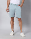 Solid Stretchable Shorts with 3 pockets-Blue