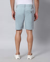 Solid Stretchable Shorts with 3 pockets-Blue