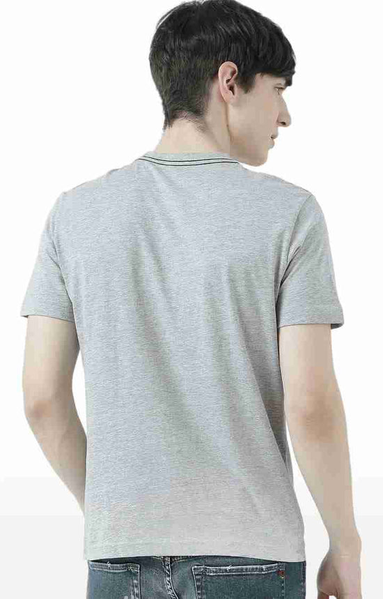 Huetrap Grey Mens Short Sleeve Graphic Printed Tshirt-HT17MKGRAGML00633