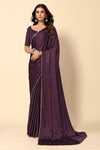 Avanshee Women's Latest Solid Satin Saree With Unstiched Blouse-AVN-1694-WINE