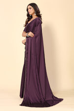 Avanshee Women's Latest Solid Satin Saree With Unstiched Blouse-AVN-1694-WINE