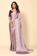 Avanshee Women's Latest Solid Satin Saree With Unstiched Blouse-AVN-1694-PINK