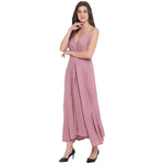 Aawari Rayon Front Open Gown For Girls and Women Spring Onion-AM097pring Onion