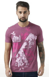 Huetrap Maroon Mens Short Sleeve Graphic Printed Tshirt-HT18MKGRAPLU00261