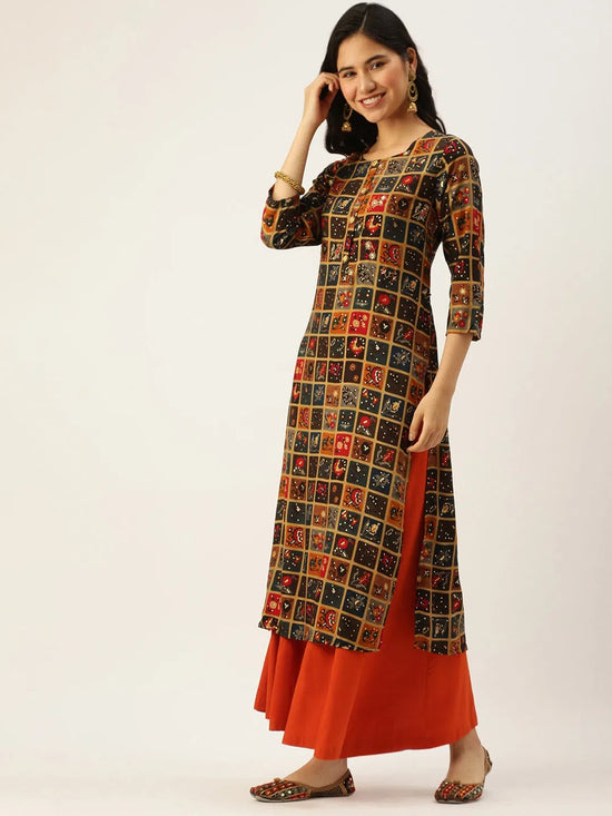 Women's Multicolour Printed Straight Kurtas-GW-2680-Multi