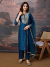 Avanshee Women's Latest Chanderi, Cotton Silk Kurta, Pant With Dupatta Set-ES-7554-RAMA