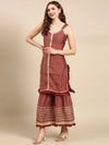 Women's Maroon Printed Kurta Set-FS-2808-Maroon