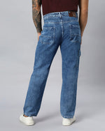 Retro Denim Jeans with 5 pockets-Blue