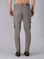 Solid Cargo Pants with 6 pockets-Grey-HC3019-30