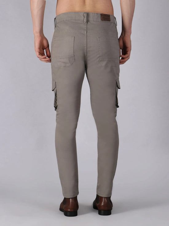 Solid Cargo Pants with 6 pockets-Grey-HC3019-30