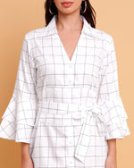 White check shirt dress with detachable belt-2888