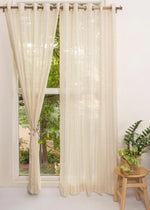 Dew 100% Sheer minimal curtain for Living room & bedroom - Light filtering - Cream - Pack of 1-230423019