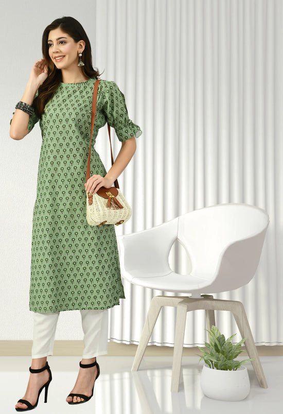 Women Floral Cotton Kurti