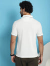 Venitian Men  Pique Matty Cotton Off-White 2 Zipper Pocket Polo Neck T-Shirt