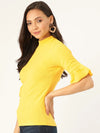 Veni Vidi Vici Yellow Frilled Sleeve Top