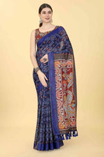 Floral Dreamscape Drape Saree-SZ-INDIGO-1409