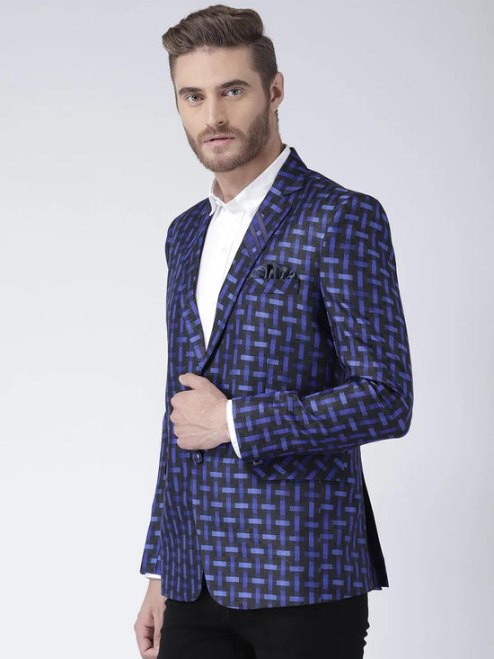 Hangup Men Standard Checkered Men Formalwear-F1_2B_Blazer