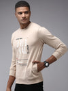 Men Beige Printed Sweatshirt-OTSS-21-Beige