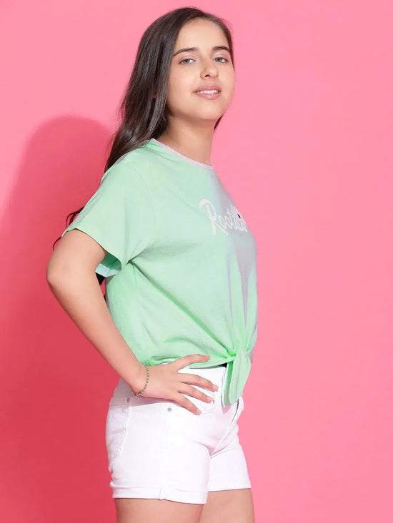 Lil Tomatoes Girls Cotton Crop Top-GGT-S24-1484_LTGREEN_28