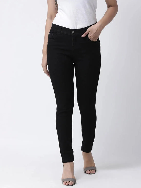 Hangup Women Slim Solid Women Jeans-Ladies_BlackJeans