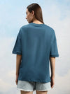 Dillinger Teal Graphic Oversized Drop shoulder T-shirt