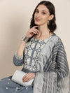 Women Grey Solid Kurta Set-BC-SK-1612-Grey