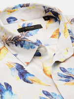 Men Spread Collar Floral Off White Casual Shirt-ZEPTO-2224-Offwhite