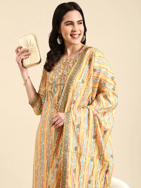 Women's Multi Printed Kurta Set-GW-3121-Multi