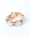 Gold Plated With White Stone Studded Wraparound Bracelet-VOJ210